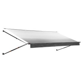Manual RV Awning Complete Kit, 18.12FT Retractable RV Awning with Aluminum Alloy Frame & Waterproof PVC Fabric