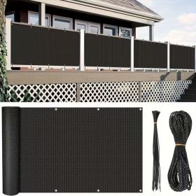 3 x 16 FT Balcony Privacy Screen Fence, UV Resistant Windproof Shade Mesh Fence Cover for Patio, Backyard, Porch, Deck and Garden Privacy