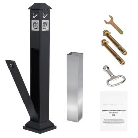 Cigarette Butt Receptacle, Weatherproof Cigarette Butt Container with 4 Disposal Openings & Top Cover