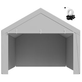 Carport Replacement Canopy, 13 x 20 ft Potable Garage Tent Top Tarp with Sidewalls, UV-Resistant & Waterproof