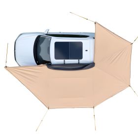 270 Degree Awning with Bulit-in LED Lights, 117 sq.ft Driver Side Vehicle Awning, Waterproof UV50+ Car Side Awnings