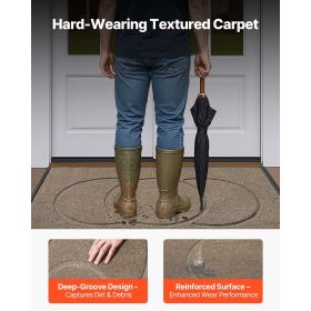 Front Door Mat, 47 x 32 in Commercial Floor Mat for Indoor and Outdoor, Modern Stylish Carpet with TPE Backing
