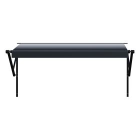 Motorized RV Awning Complete Kit, 10' Retractable Awning with Aluminum Alloy Frame, Outdoor Trailer Awning, Fit for Most RVs(Black Fade)