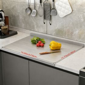 304 Stainless Steel Double-edge Chopping Board, Non-moldy And Easy To Clean. Suitable For Cutting Vegetables, Meat, Fish And Other Ingredients, A (Option: 15.75inX19.69in)