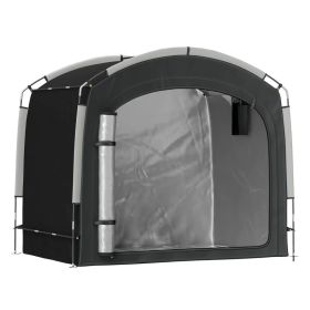 Bike Storage Shed Tent, Portable And Waterproof With 210D Oxford Fabric And Carry Bag For 3-4 Bicycles, Black (Option: BLACK)