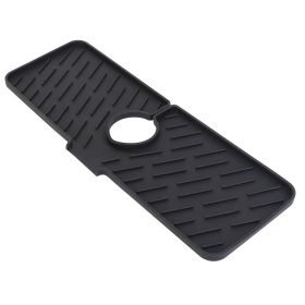 1Pc Silicone Faucet Mat Kitchen Sink Splash Guard Drain Mat Drying Pad Kitchen Mat Bathroom Drip Catcher (Option: BLACK)
