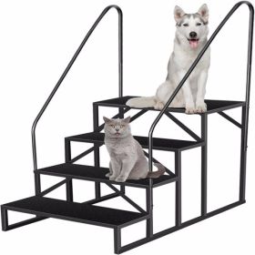 RV Step Stool,4 Step Ladder,Hot Tub Steps With Handrail,Portable Pool Ladder,660Lbs Heavy Duty Ladder Shelf Outdoor Mobile Home Stairs For Camper (Option: default)