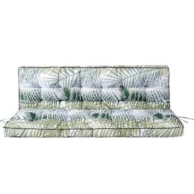 Outdoor Swing Cushions 55Inch,Waterproof 4in  Thick Porch Swing Cushion Replacement With Backrest And Ties,Comfortable 2-3 Seat Pation Swing Pad (Option: default)
