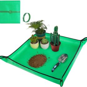 Waterproof Repotting Mat Foldable Indoor Plant Potting Tray For Gardening (Option: GREEN)