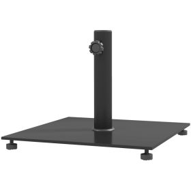 Square Patio Umbrella Base, 29 Lbs Metal Umbrella Stand Base With Adjustable Foot Pads, Heavy Duty Patio Umbrella Holder For 1.51.9 Umbrella Pole (Option: BLACK)