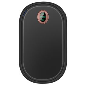 Black-Pink Color Options -- 1Pc Rechargeable Hand Warmer Electric Hand Heater Portable Reusable Pocket Warmer Power Bank With Digital Display 2 L (Option: BLACK)