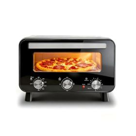 Pizza Oven, 1600-watt Electric Pizza Oven, Quick Heating, 4 Modes, Suitable For Making 12-inch Pizzas (Option: BLACK)