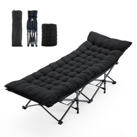 Foldable Camping Bed With Mattress, Sturdy And Durable Folding Bed (Option: BLACK)