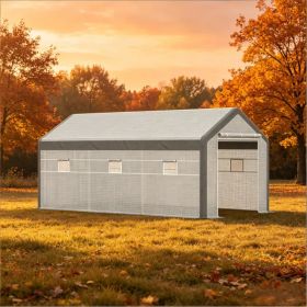 20' X10' X 9' Walk-in Greenhouse With Roll Up Door With 6 Closeable Windows (Option: defaulttitle)