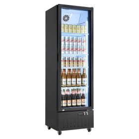 Commercial Merchandiser Refrigerator, 12.7 Cu.Ft / 360 L Glass Door Display Refrigerator, Upright Beverage Cooler Fridge With 4 Adjustable Shelve (Option: default)