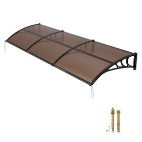 Awnings for Door Entrance, 38 x 117 in, Exterior Front Door Window Awnings with Drainage & ABS Bracket, Rain Snow Sun Protection (Color: Brown, size: 40x120 inch)