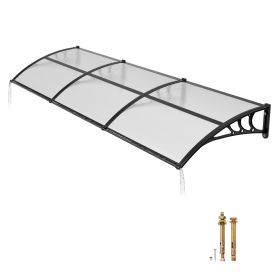 Awnings for Door Entrance, 38 x 117 in, Exterior Front Door Window Awnings with Drainage & ABS Bracket, Rain Snow Sun Protection (Color: Transparent, size: 40x120 inch)