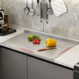 304 Stainless Steel Double-edge Chopping Board, Non-moldy And Easy To Clean. Suitable For Cutting Vegetables, Meat, Fish And Other Ingredients, A (Option: 15.75inX23.62in)