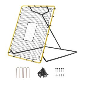 Baseball Softball Rebounder Net 4 X 4.5 Ft Pitch Back Trainer Target, 4 Adjustable Angles With Strike Zone, Steel Frame, Bounce Back Net For Pitc (Option: default)